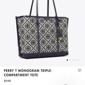 PERRY T MONOGRAM TRIPLE-COMPARTMENT TOTE